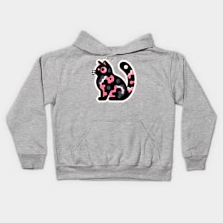 Camo Kitty in Pink and Black Kids Hoodie